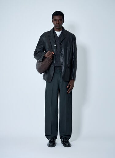 Single-Breasted Leather Blazer Lemaire Single-Breasted Leather Blazer Black lem0162015