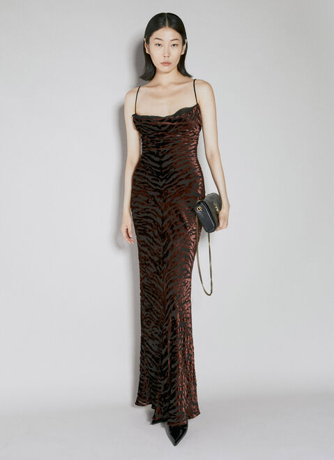 Saint Laurent Velvet Devoré Maxi Dress Black sla0253035