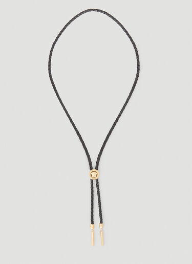 Braided Leather Medusa Necklace Versace Braided Leather Medusa Necklace Gold ver0153031