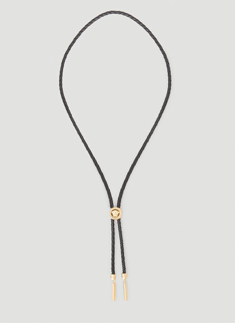 Ambush Braided Leather Medusa Necklace Silver amb0149025