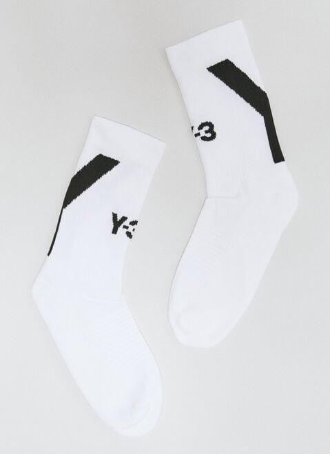 Y-3 High-Top Logo Socks White yyy0356030