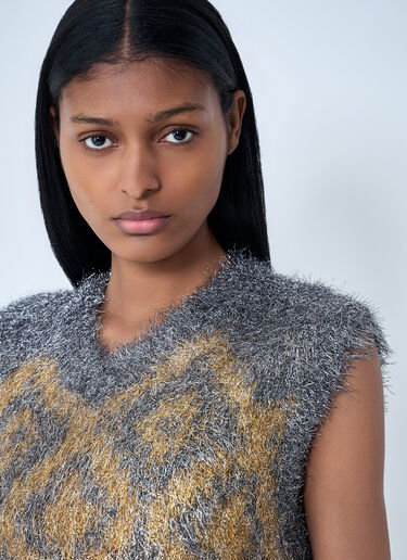 Acne Studios Textured Sleeveless Knit Top Gold acn0263001