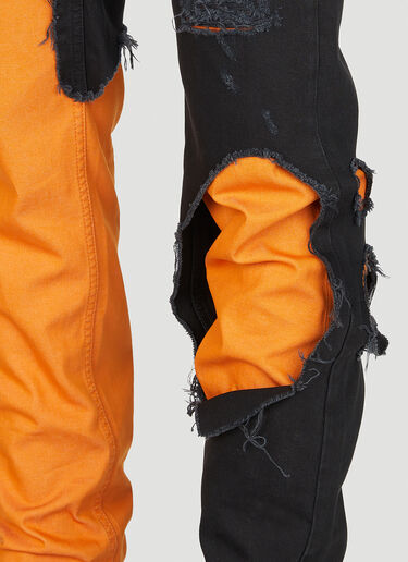Raf Simons Destroyed Double Jeans Orange raf0351003