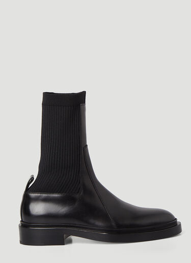 Jil Sander Knit Panelled Boots Black jil0246016