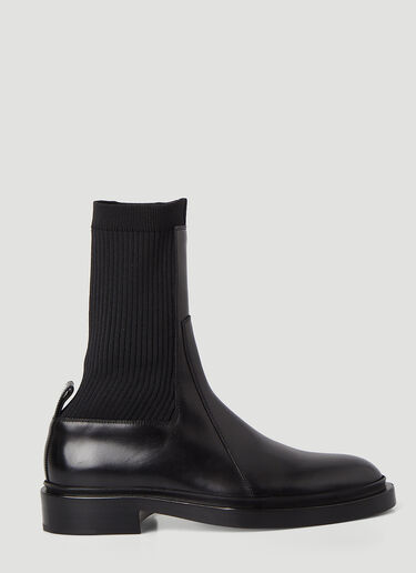 Jil Sander 针织拼接靴子 黑色 jil0246016
