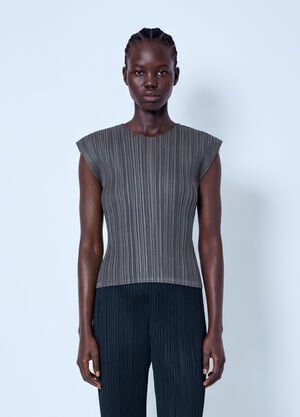 Pleats Please Issey Miyake Mellow Pleats Top Grey plp0266067