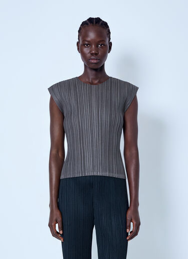 LN-CC® - Pleats Please Issey Miyake: Mellow Pleats Top - Grey Pleats Please Issey Miyake Mellow Pleats Top Grey plp0266067