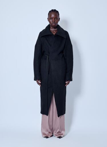LN-CC® - Rick Owens: Dracucollar Belted Coat - Black Rick Owens Dracucollar Belted Coat Black ric0265003