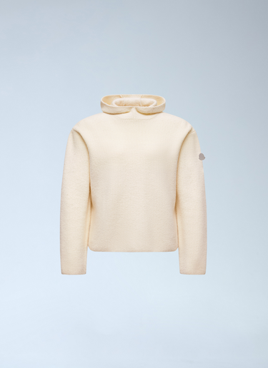 Moncler + Jil Sander Felted Wool Hooded Sweater White mjl0162005