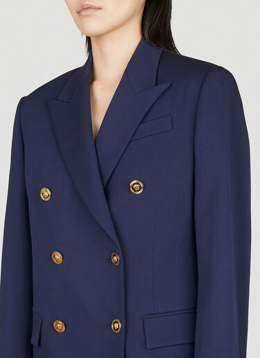 Versace Slim Masculine Double-Breasted Blazer Blue ver0255008