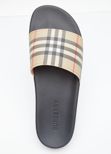 Burberry Vintage Check Print Slides Beige bur0151073