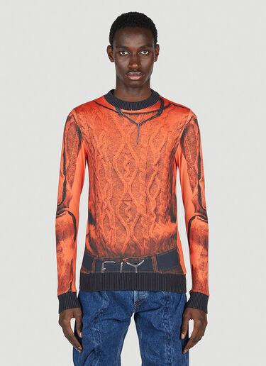 Y/Project x Jean Paul Gaultier Trompe L'Oeil Top Orange ypg0152003