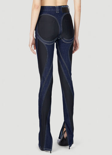 Mugler Structured Contrast Panel Jeans Dark Blue mug0251061