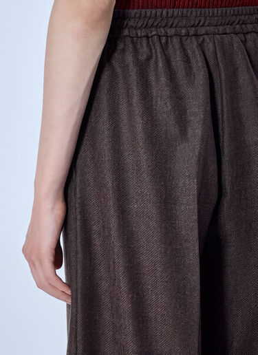 LN-CC® - Max Mara: Wide-Leg Drawstring Trousers - Dark Brown Max Mara Wide-Leg Drawstring Trousers Dark Brown max0266207