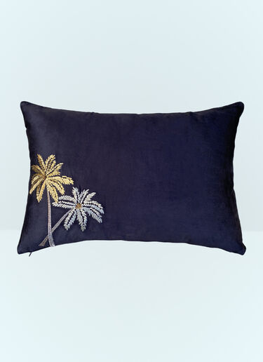 Les-Ottomans Palms Velvet Cushion Black wps0691639