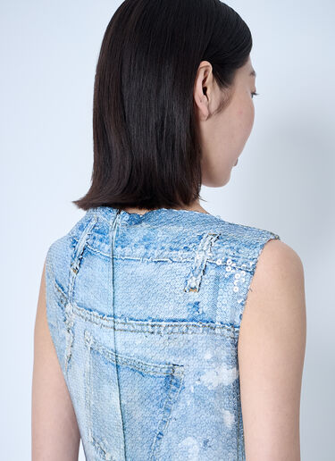 Acne Studios Printed Sequin Midi Dress Blue acn0259025