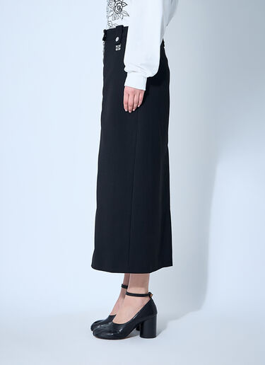 GANNI Bonded Crepe Midi Skirt Black gan0260007