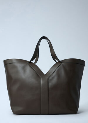 Saint Laurent Large Y-Shaped Leather Tote Bag Black sla0262040