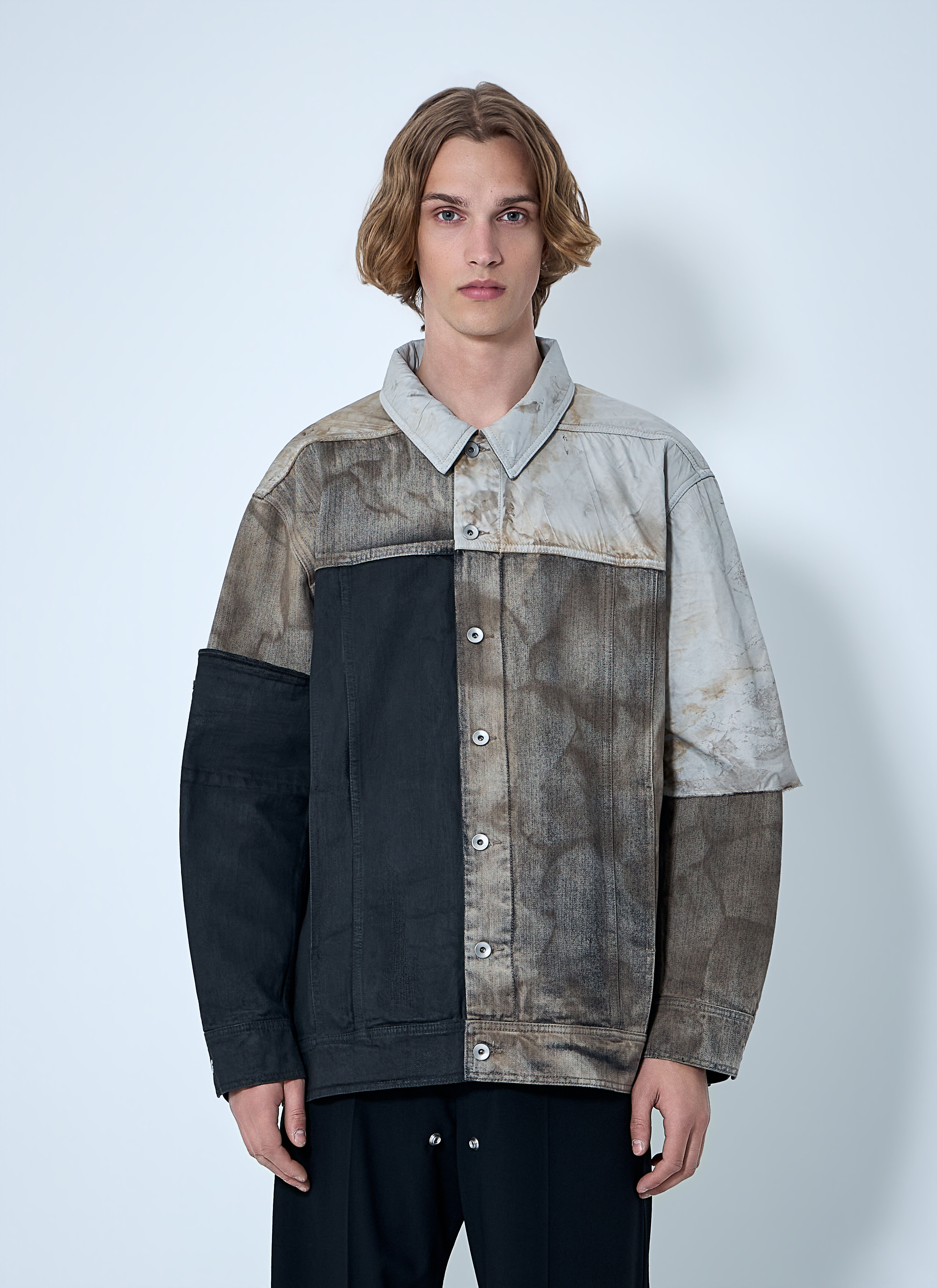 Rick Owens DRKSHDW Men's' Denim Patchwork Jacket in Beige | LN-CC®
