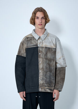 Rick Owens DRKSHDW Denim Patchwork Jacket Beige drk0164001