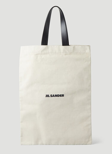 Jil Sander Logo Shopper Tote Bag White jil0245041