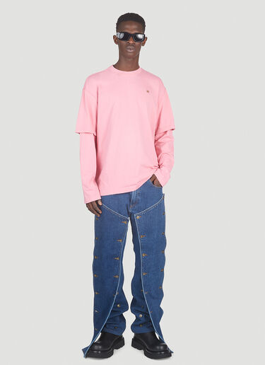 Acne Studios 페이스 패치 티셔츠 핑크 acn0351015