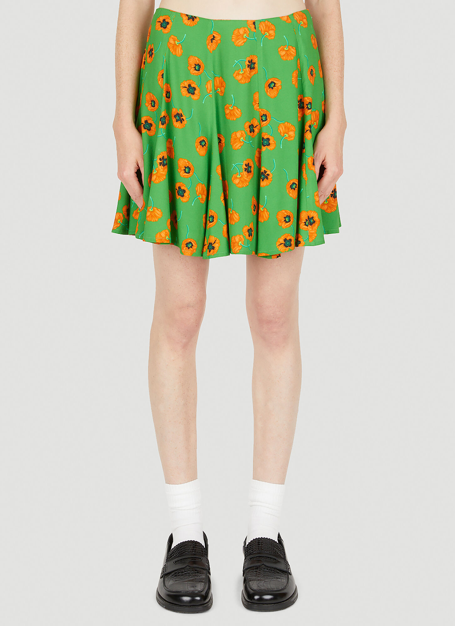 Shop Kenzo Poppy Mini Skirt In Green