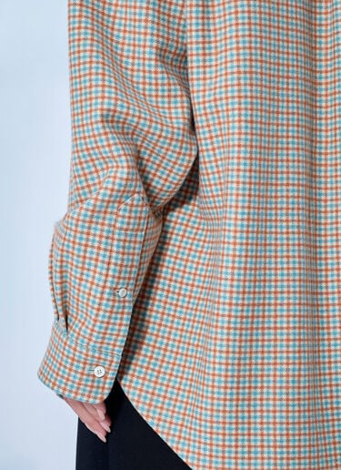 LN-CC® - Miu Miu: Checked Cotton Shirt - Orange Miu Miu Checked Cotton Shirt Orange miu0266008