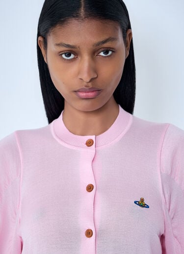 Vivienne Westwood Ruched Sleeve Cardigan Pink vvw0263014