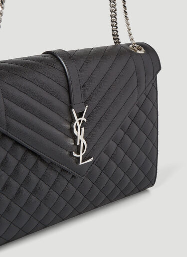 Saint Laurent Envelope Satchel Large Shoulder Bag Black sla0245086