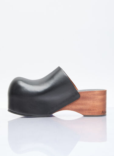 Acne Studios Leather Wood Clogs Black acn0256021