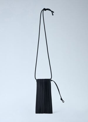 Pleats Please Issey Miyake Pleated Drawstring Pouch Black plp0263005