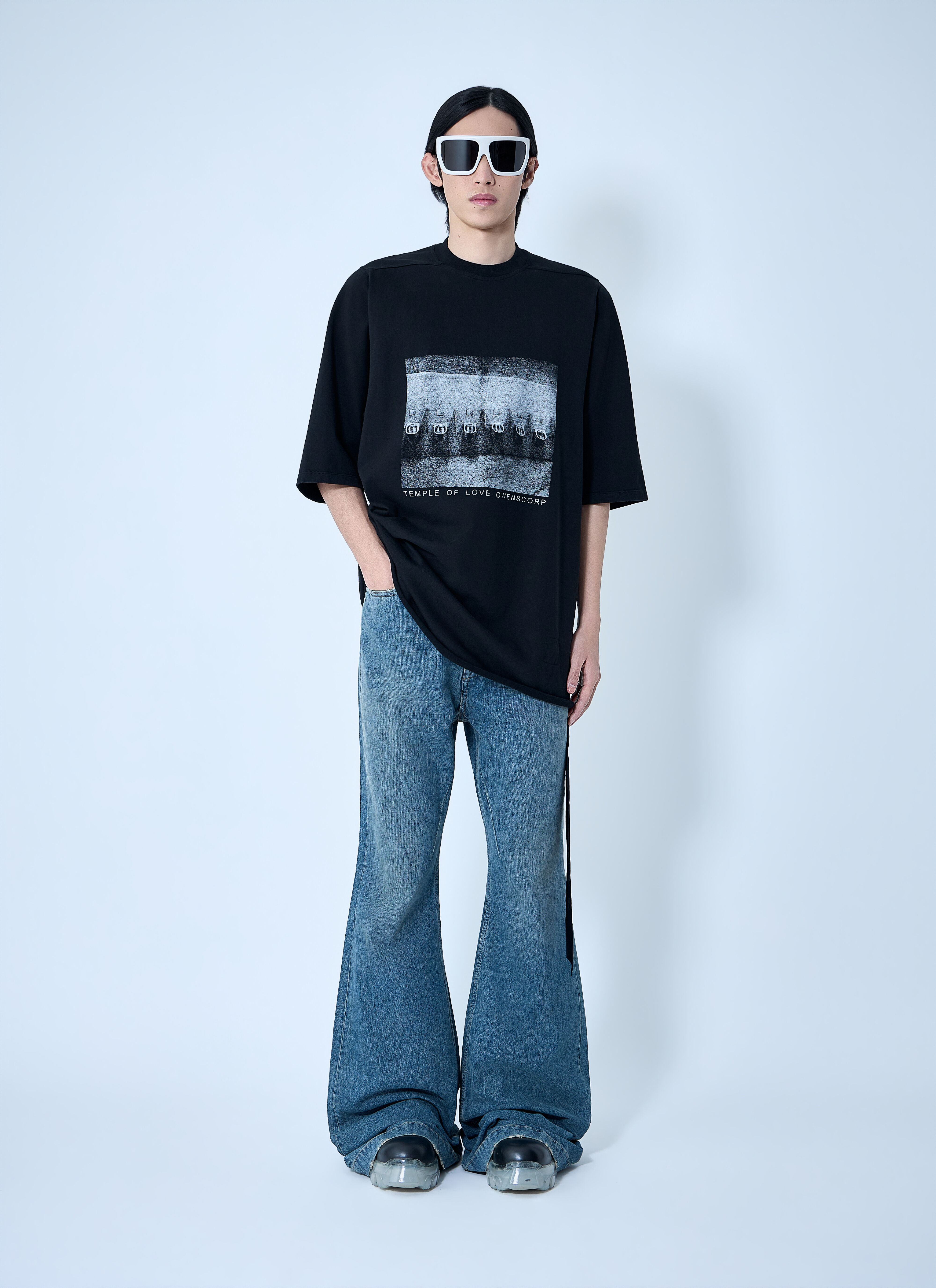 Rick Owens DRKSHDW Men's' Denim Bolan Bootcut Pants in Blue | LN-CC®