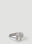 D'heygere Crystal Embellished Signet Ring White hey0348004