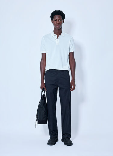 LN-CC® - Moncler: Piqué Polo Shirt - White Moncler Piqué Polo Shirt White mon0166005