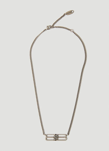 Balenciaga 라이선스 BB 로고 스터드 네크리스 실버 bal0350005