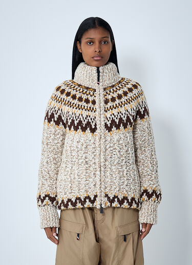 Padded Cardigan Moncler Grenoble Padded Cardigan Beige mog0262006