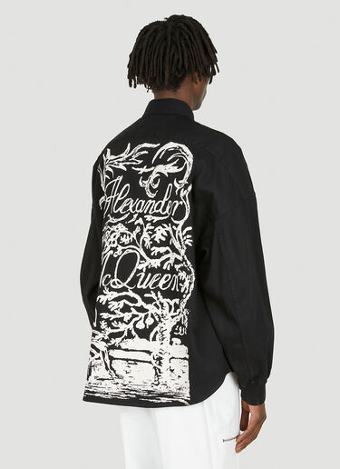 Alexander McQueen Printed Long Sleeved Shirt Black amq0148006