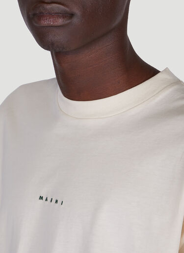 Marni 로고 자수 티셔츠 화이트 mni0149012