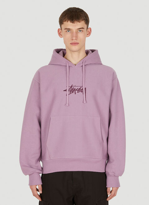 Stüssy 로고 자수 후드 스웨트셔츠 블랙 sts0347009