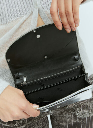 Diesel 1DR Wallet Strap Clutch Silver dsl0257040