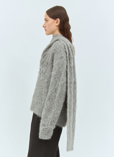 TOTEME Draped-Scarf Sweater Grey tot0259041