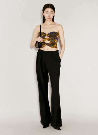Saint Laurent 扭结花卉紧身胸衣  黑色 sla0255012