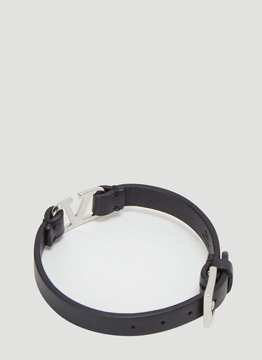 Valentino VLogo Leather Bracelet Black val0143045