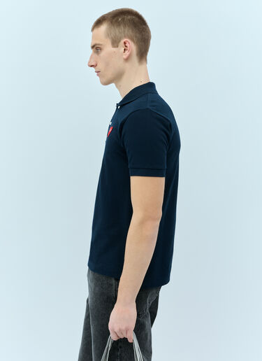 Comme Des Garçons PLAY Logo Patch Polo Shirt Navy cpl0355005