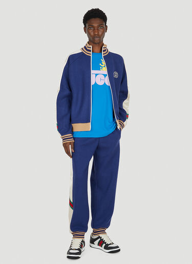 Gucci Interlocking G Zip Front Track Jacket Blue guc0151021