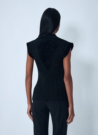 Kiko Kostadinov Quimby Knitted Polo Vest Black kko0262007