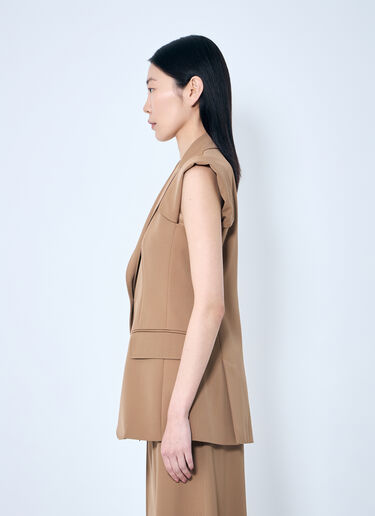 Max Mara Sleeveless Gabardine Jacket Camel max0259016