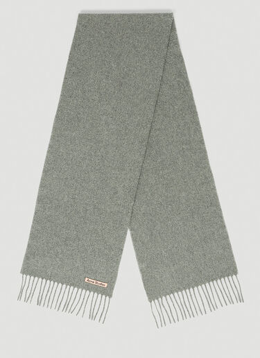 Acne Studios Skinny Fringe Wool Scarf Grey acn0253052