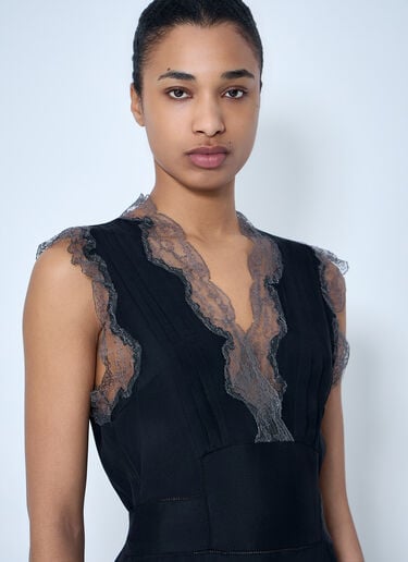 Maison Margiela Lace Trim Midi Dress Black mla0264002